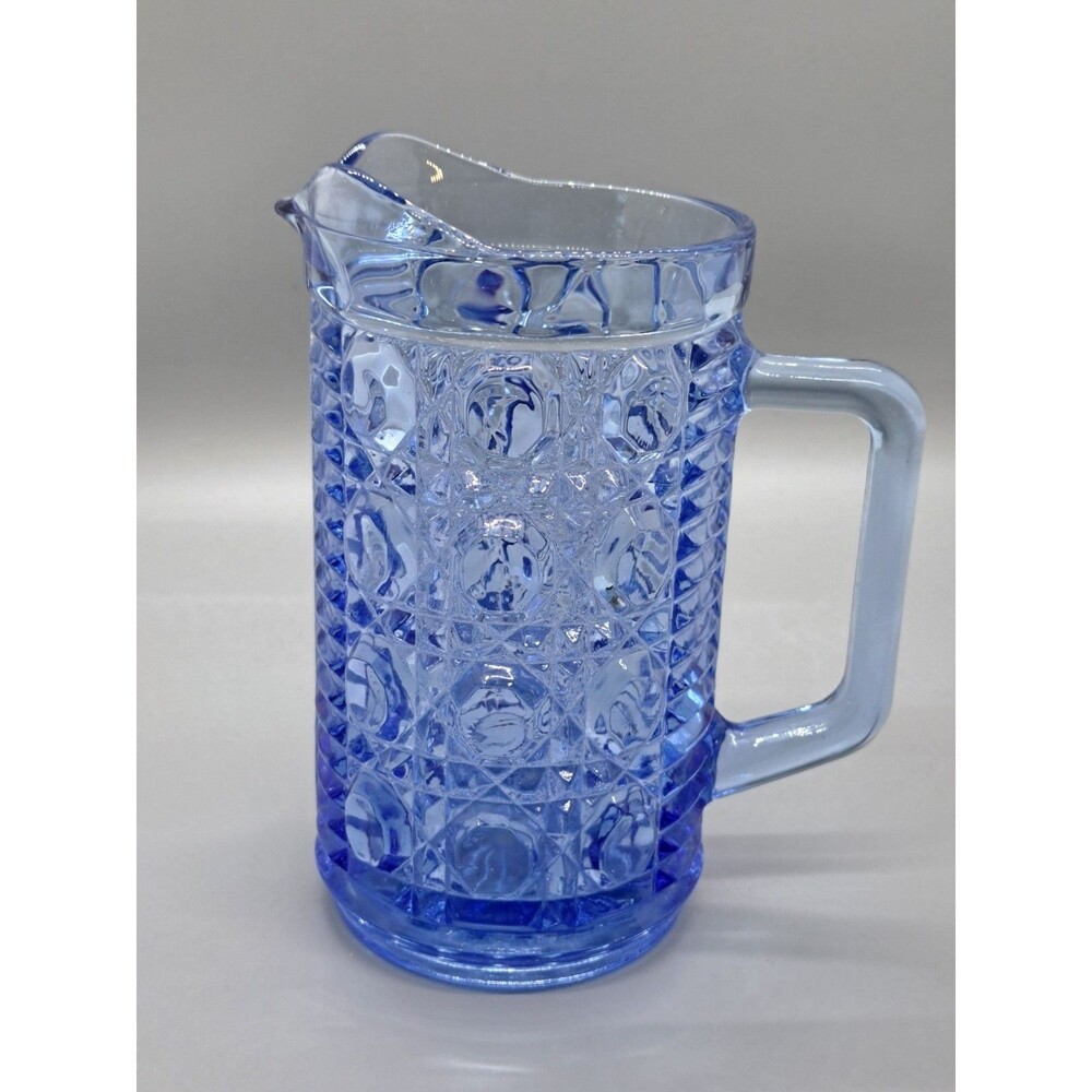 VINTAGE FEDERAL GLASS WINDSOR BLUE PITCHER 6"